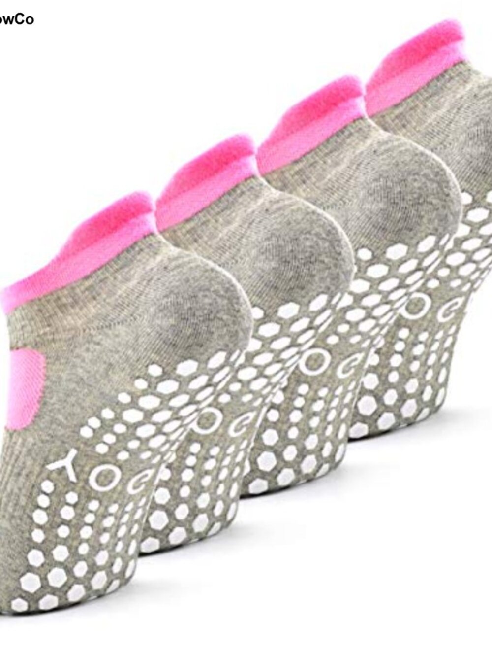 2 Pack Women Ankle Non Slip Yoga Pilates Grip Socks with Cushion